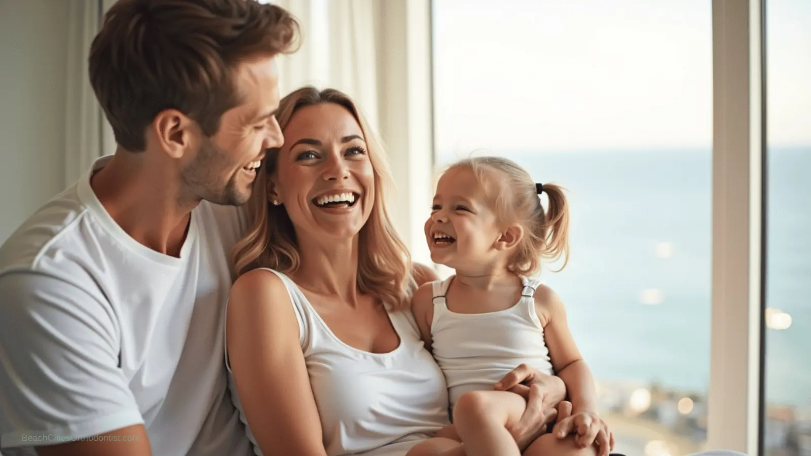 Beach Cities family reviewing orthodontic treatment options together in a bright coastal home